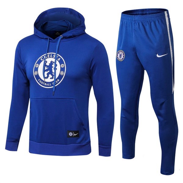 Survetement Football Chelsea 2018-19 Blanc Bleu Marine